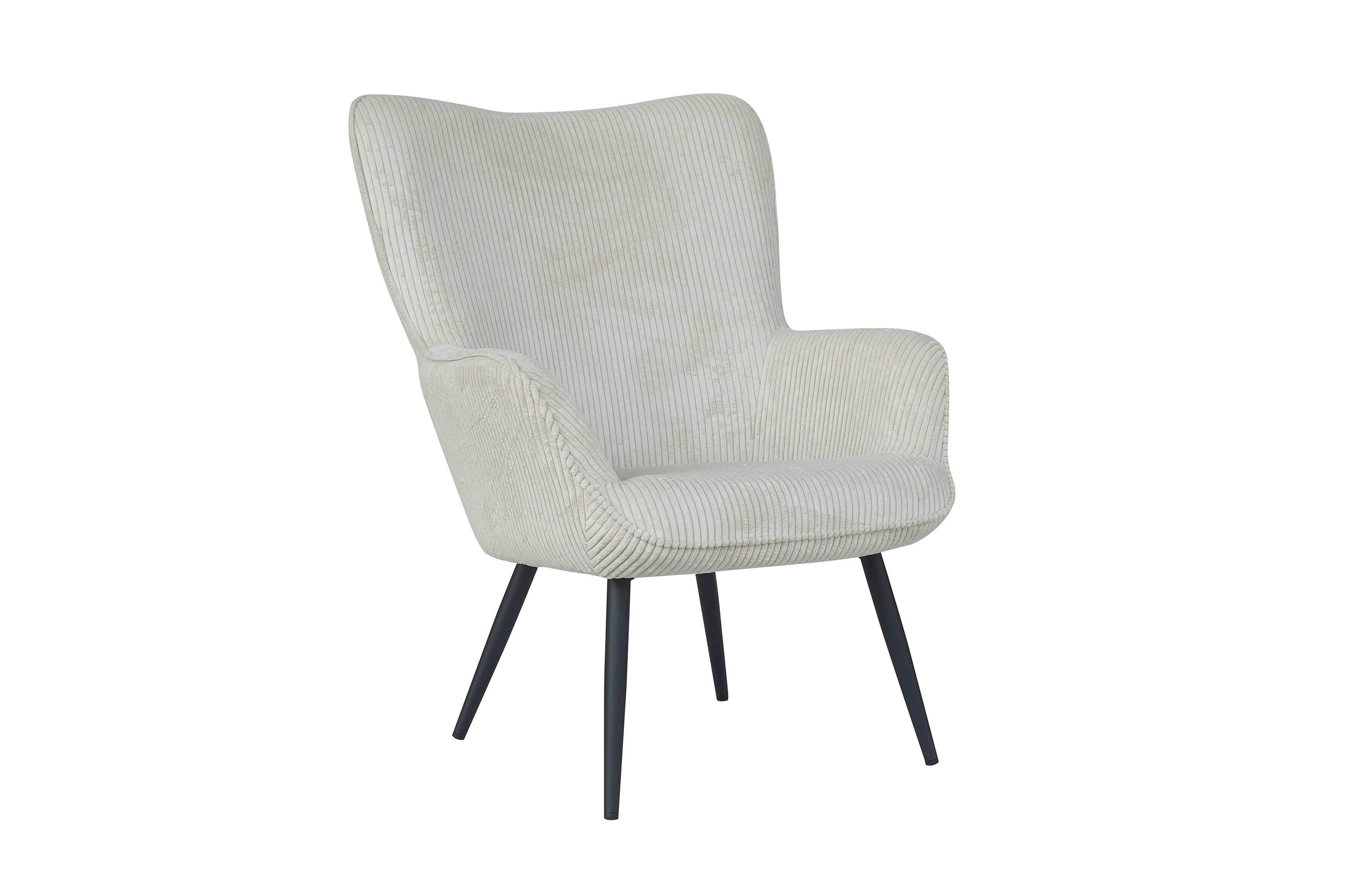 byLIVING Sessel UTA, Cordbezug off-white, Gestell Metall schwarz 