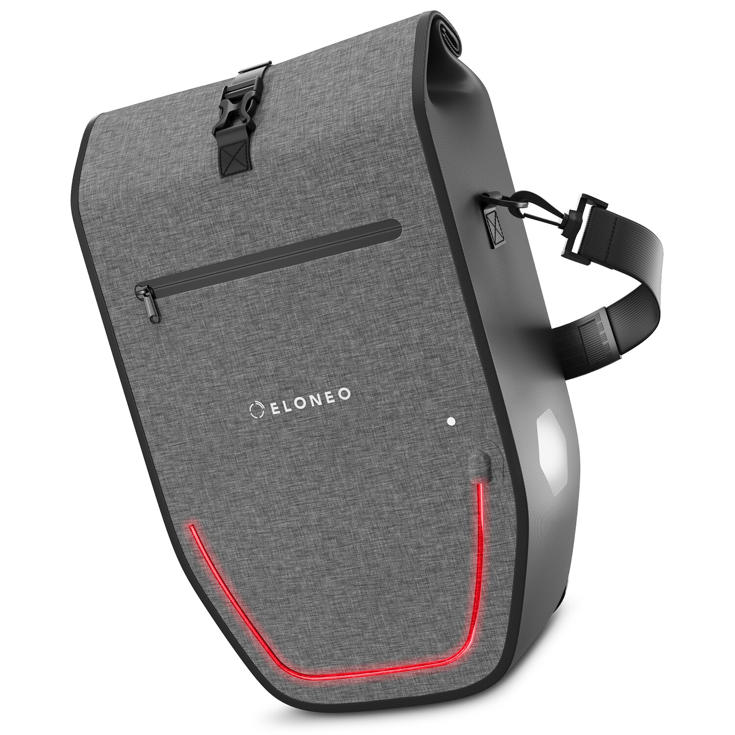 ELONEO Fahrradtaschen, wasserdicht mit LED, 28L, Grau 