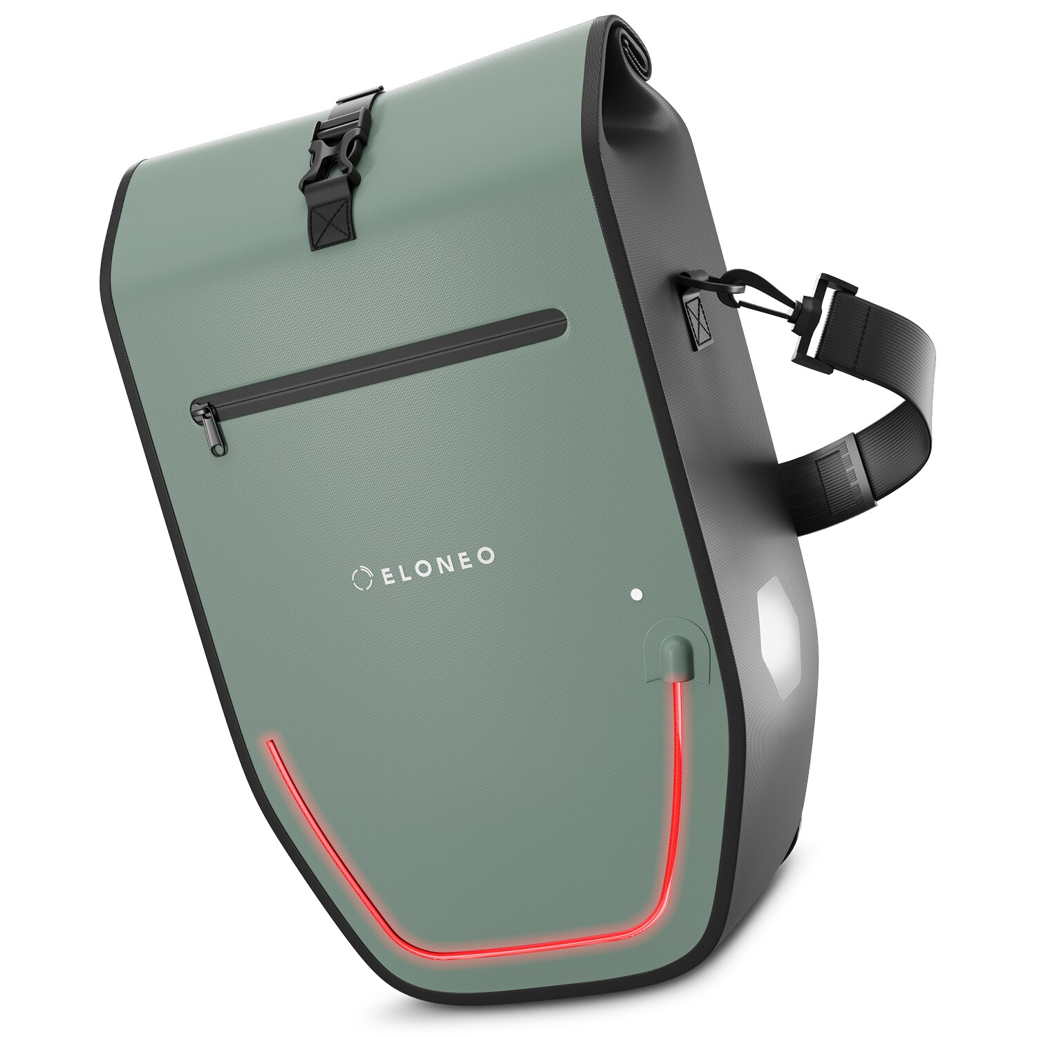ELONEO Fahrradtaschen, wasserdicht mit LED, , Mintgrün