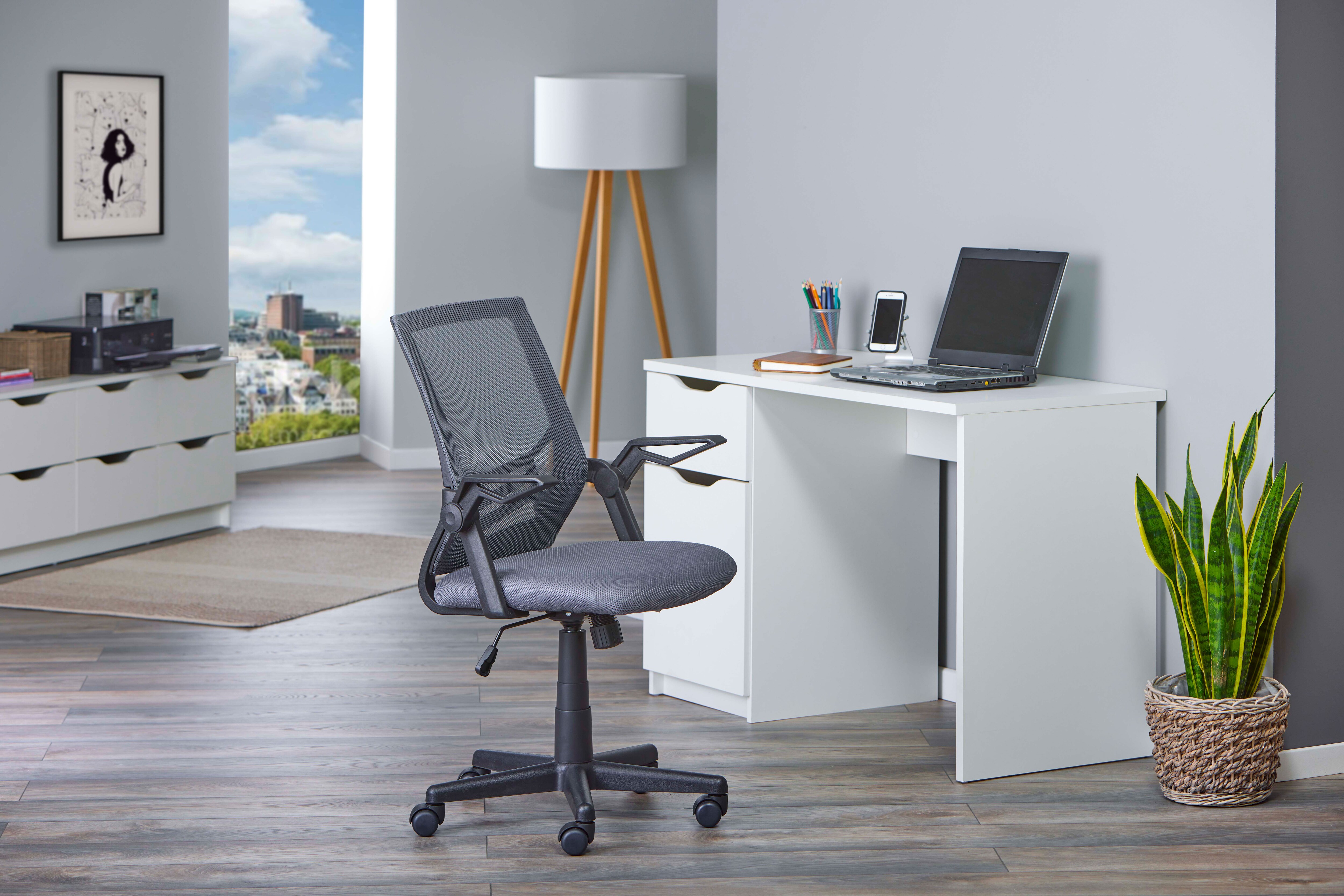 Inter Link Drehstuhl B&uuml;rostuhl mit Armlehnen Jilli -grau 