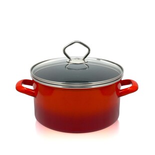 Emaille Fleischtopf Rom mit Chromrand, Ø 16 cm, Inh. 1,5 l 