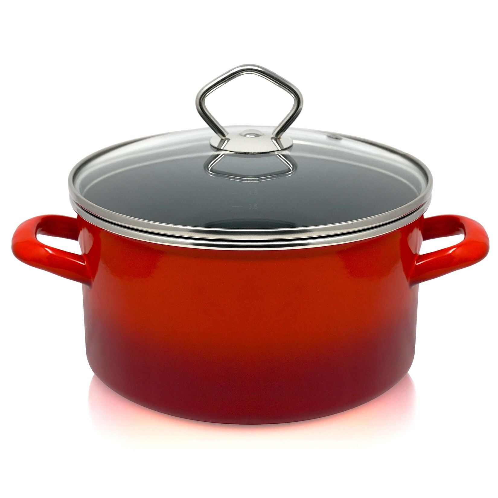 Emaille Fleischtopf Rom mit Chromrand, Ø 24 cm, Inh. 5,0