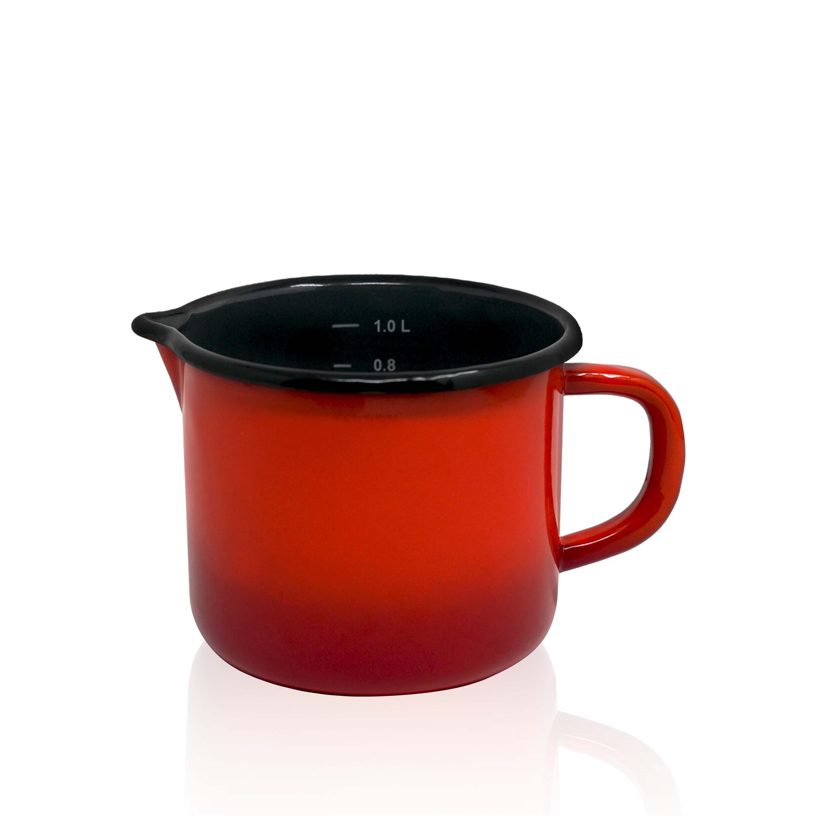 Emaille Milchtopf Rom mit Ausguss, Ø 12 cm, Inh.