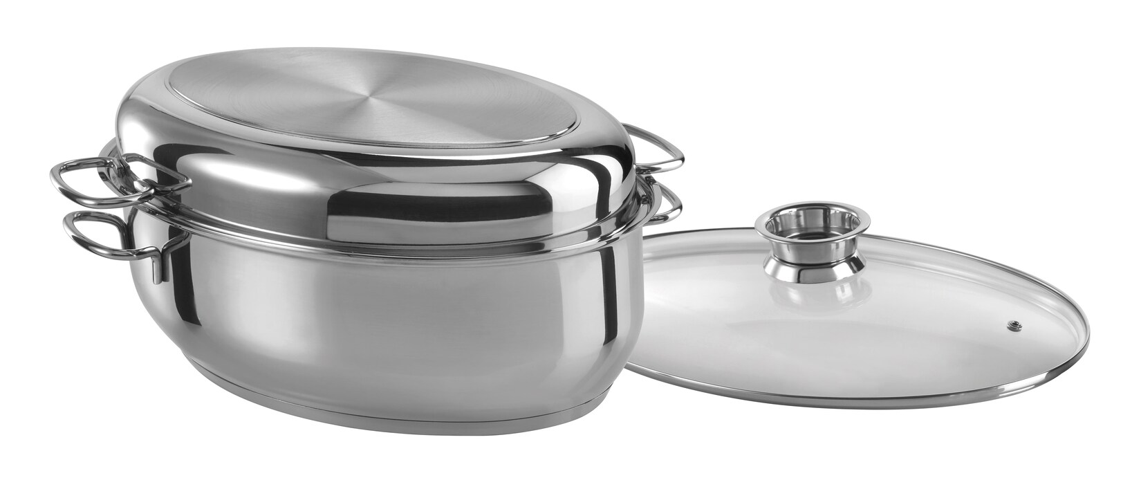 Ovaler Edelstahl Multibräter 38cm 3 in 1