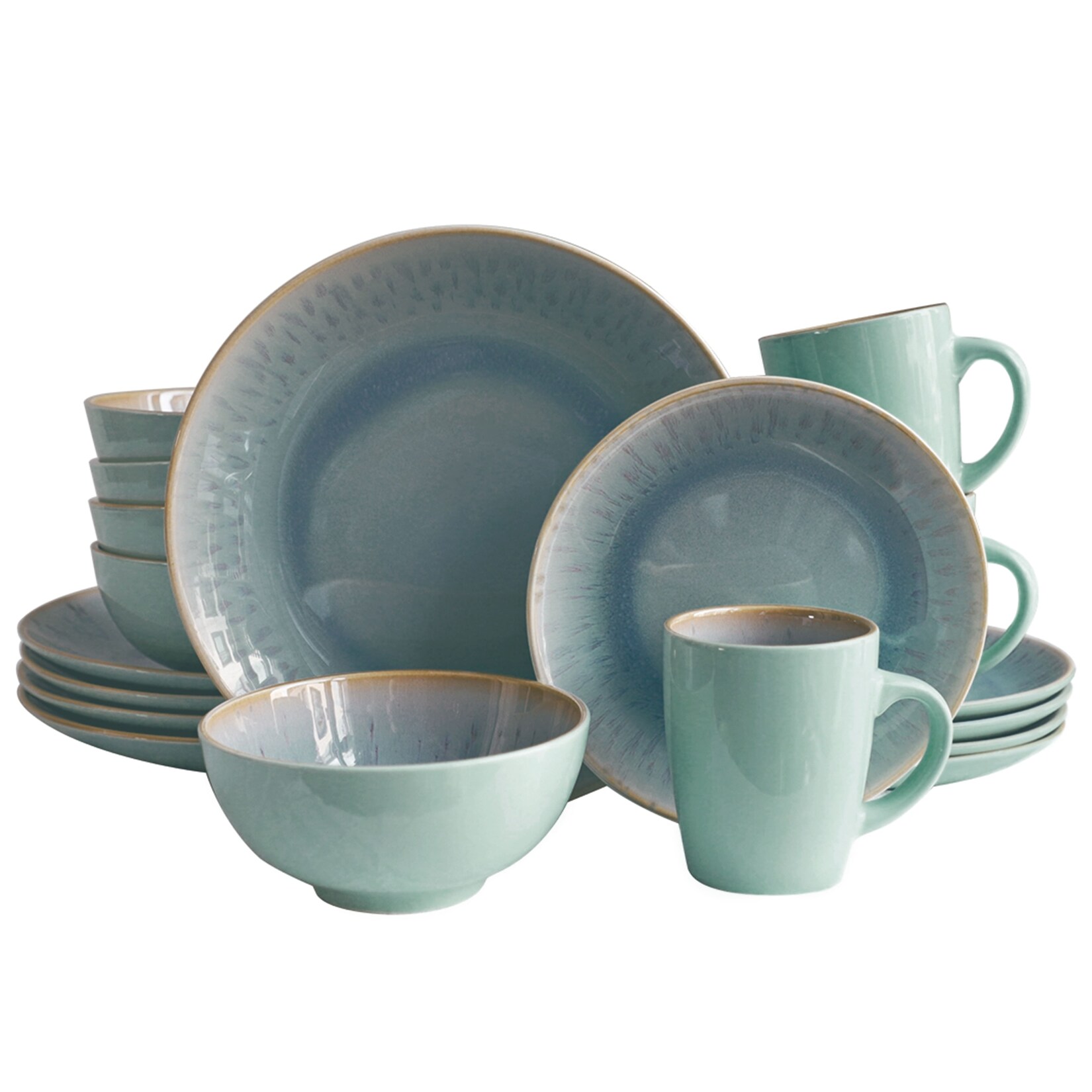 Echtwerk 24-teiliges Vintage Tafelservice "Ana" Modern-Design, für 6 Personen, Stilvolles Geschirrset aus Porzellan mit 6 x Speiseteller, 6 x Beilagenteller, 6 x Schüssel, 6 x Teetassen