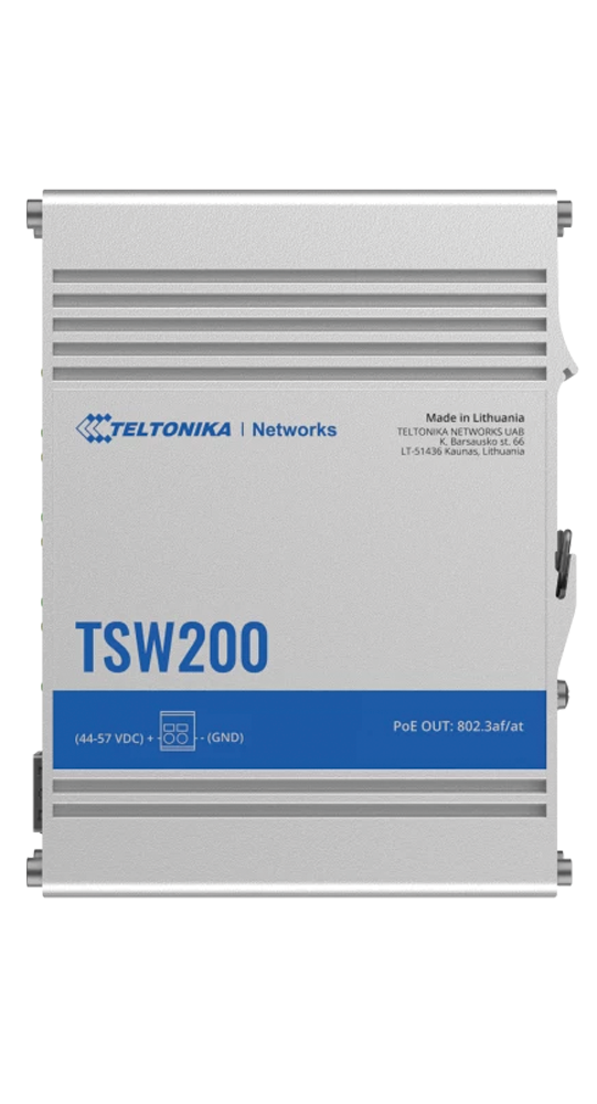 Teltonika TSW200 Industrial Unmanaged PoE+ Switch Silber 