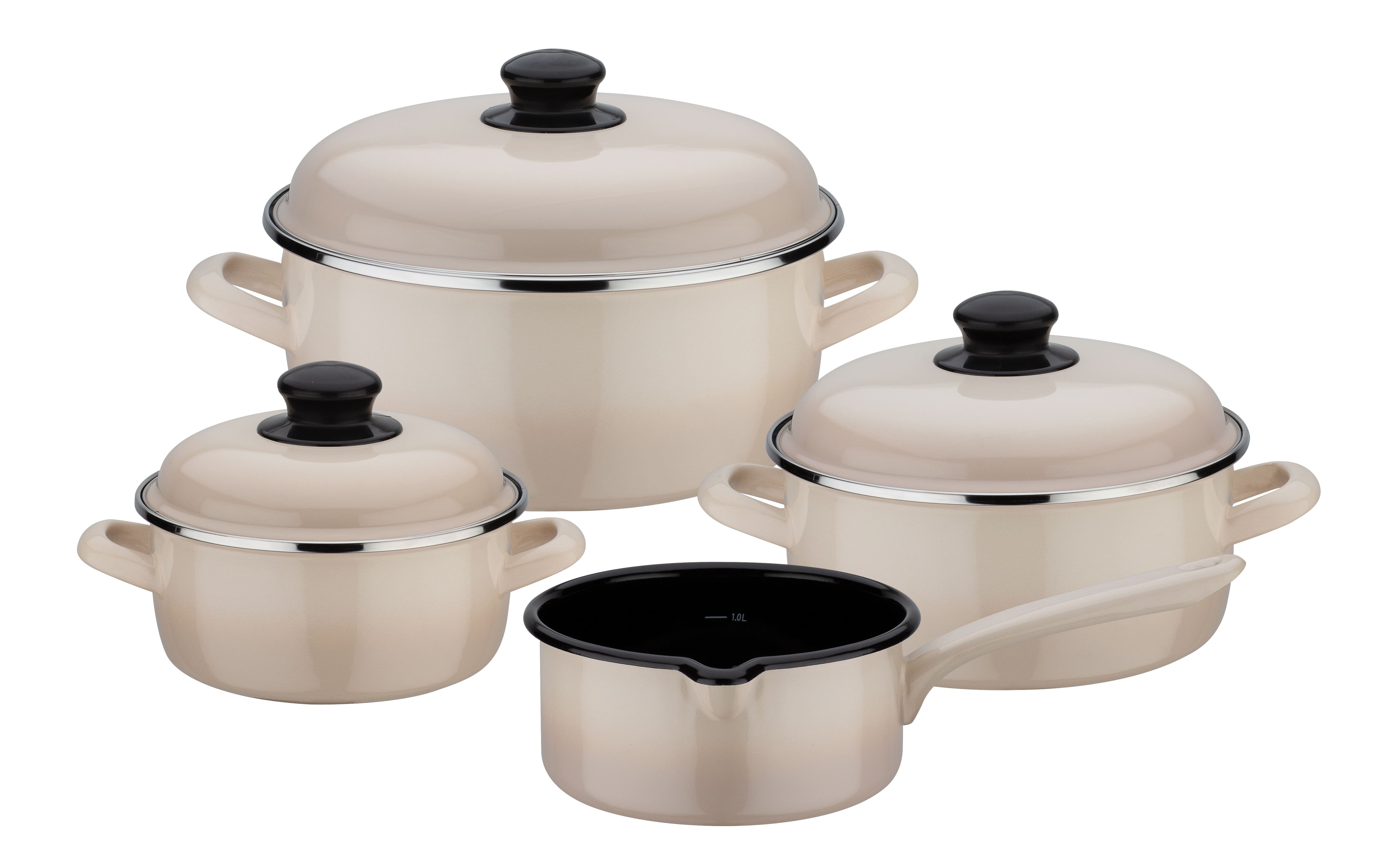 GSW Kochtopf-Set Creme Shadow 7-tlg. 