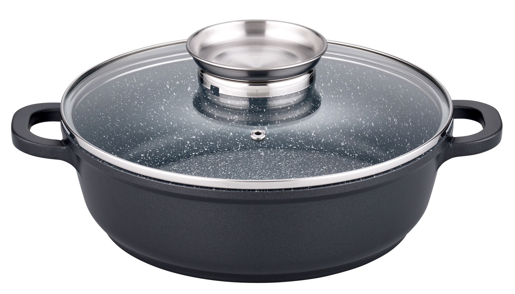 Servierpfanne Gourmet Granit 24cm mit Glasdeckel
