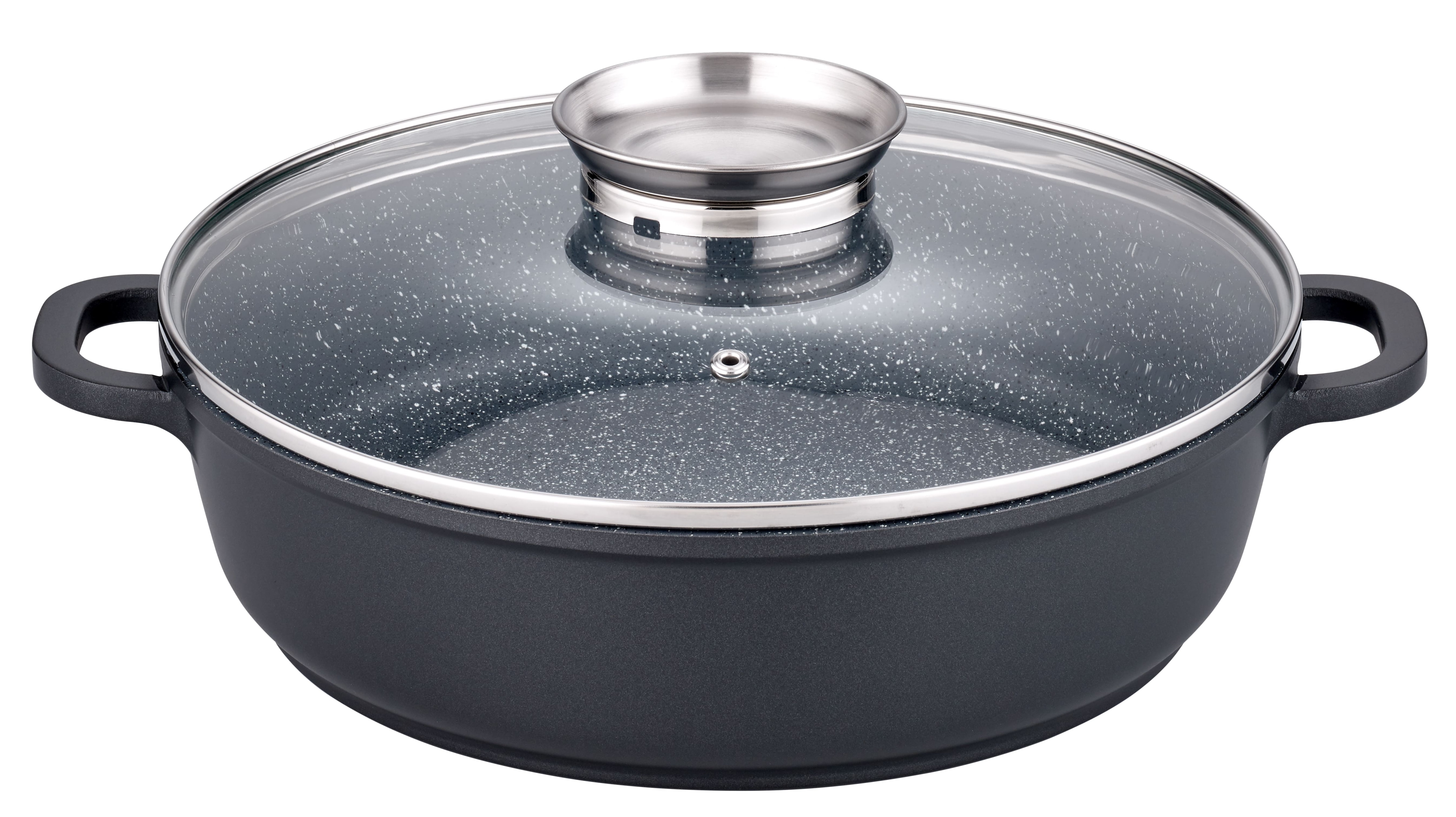 GSW Servierpfanne Gourmet Granit 28cm mit Glasdeckel 