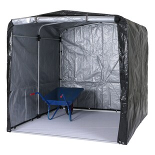 Gerätehaus MCW-N61, Gartenschuppen Geräteschuppen Gartenhaus, Alu UV-Schutz wasserfest, 201x201x201cm ~ anthrazit 