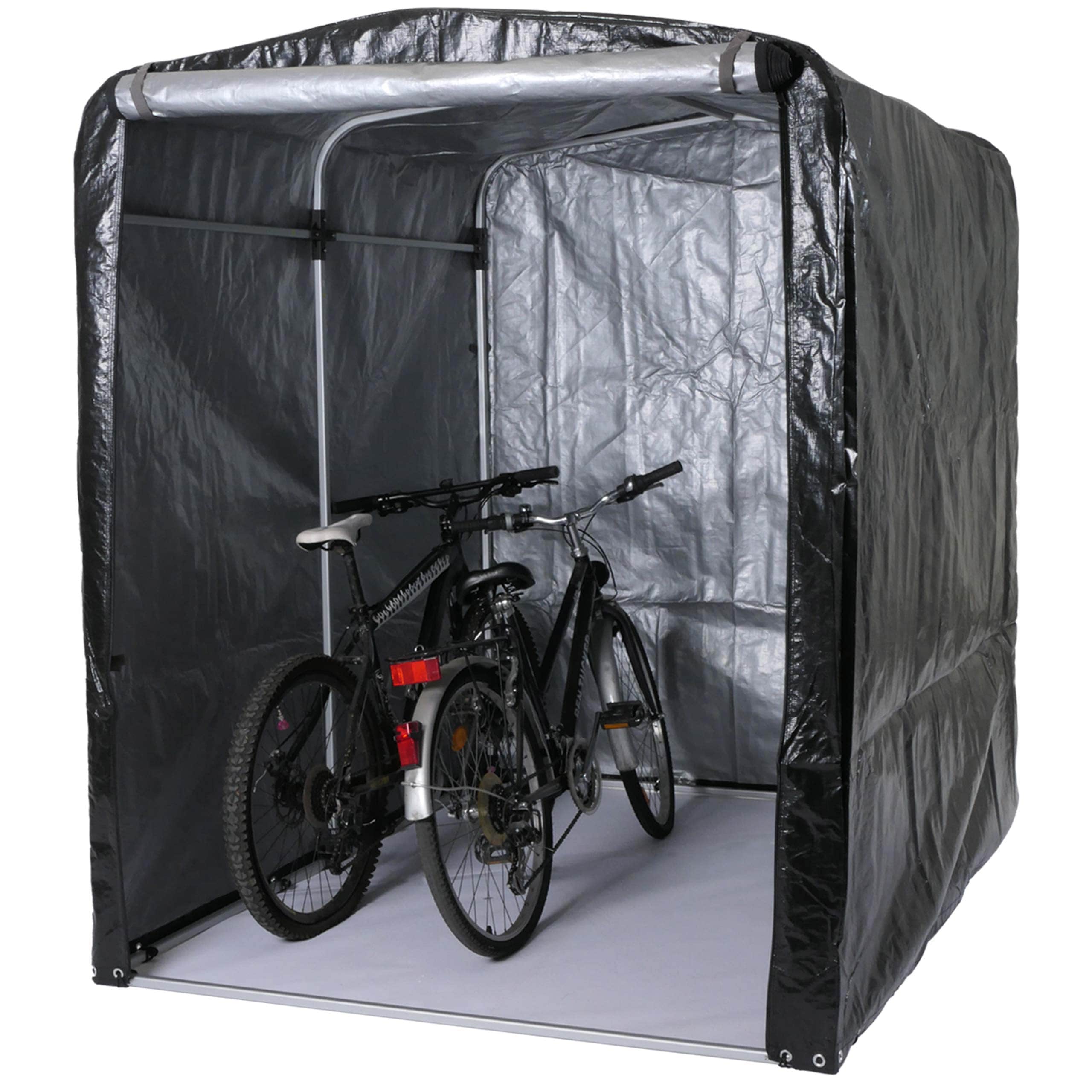 Fahrradgarage MCW-N61, Foliengarage Aufbewahrungsgarage Garagenzelt, Alu UV-Schutz wasserfest, 201x157x201cm ~ anthrazit 