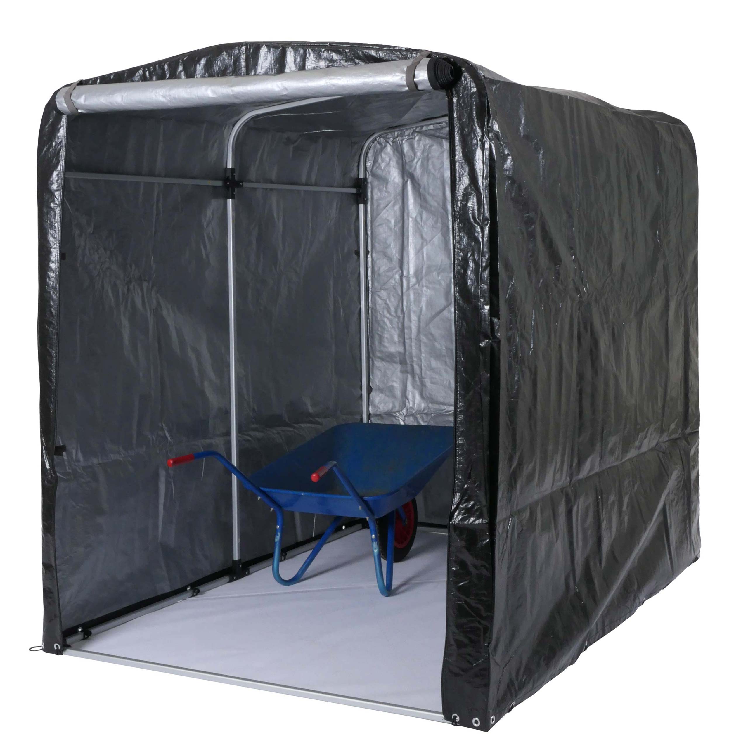 Ger&auml;tehaus MCW-N61, Gartenschuppen Ger&auml;teschuppen Gartenhaus, Alu UV-Schutz wasserfest, 201x157x201cm ~ anthrazit 