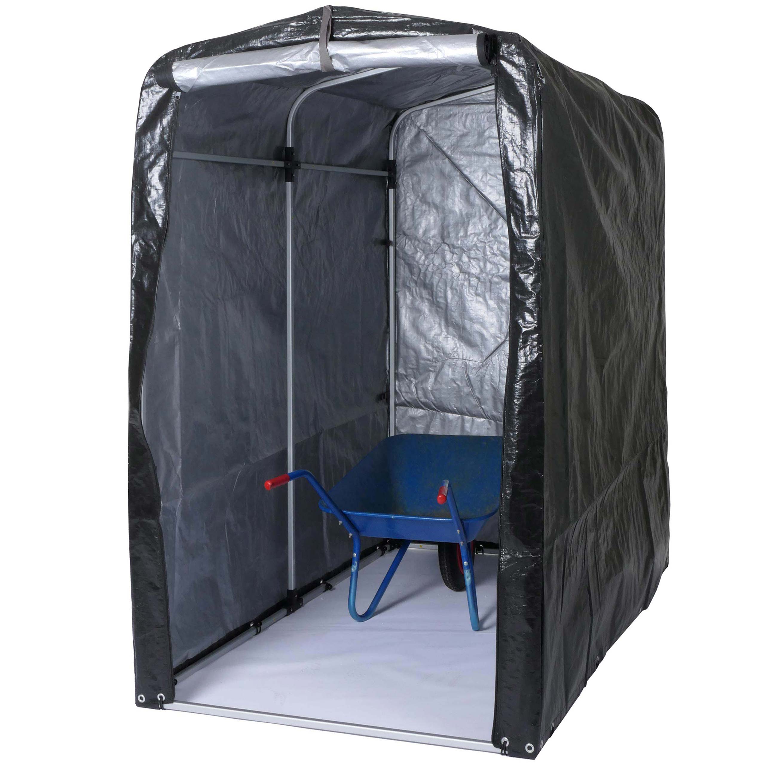 Ger&auml;tehaus MCW-N61, Gartenschuppen Ger&auml;teschuppen Gartenhaus, Alu UV-Schutz wasserfest, 201x121x201cm ~ anthrazit 