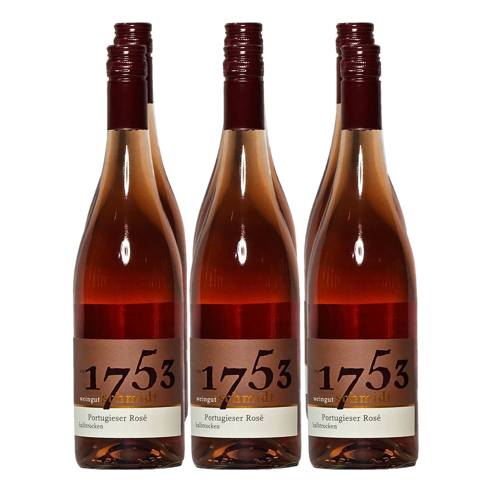 Weingut Schmidt 2023er Portugieser Ros&eacute; halbtrocken 11,0 % vol 6 x 0,75 Liter 