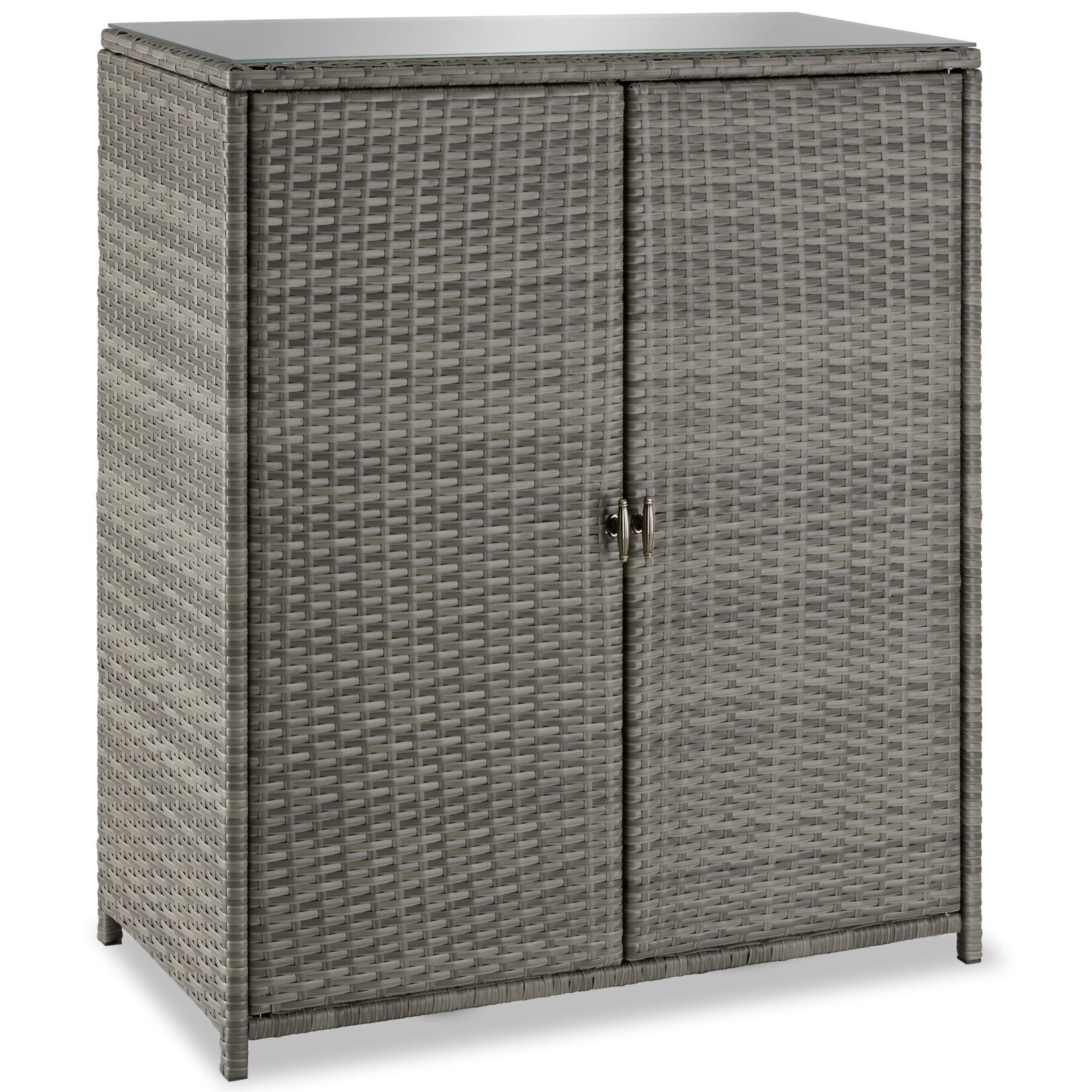 tectake® Aluminium Gartenschrank, wetterfest und UV-beständig, 3 herausnehmbare Einlegeböden, 84,5 x 40,5 x 103,5 cm