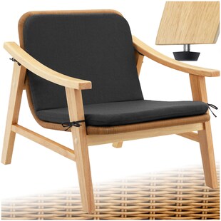 tectake® Rattan Stuhl, mit lackiertem Holzgestell, höhenverstellbare Füße, 69 x 76 x 69,5 cm 
