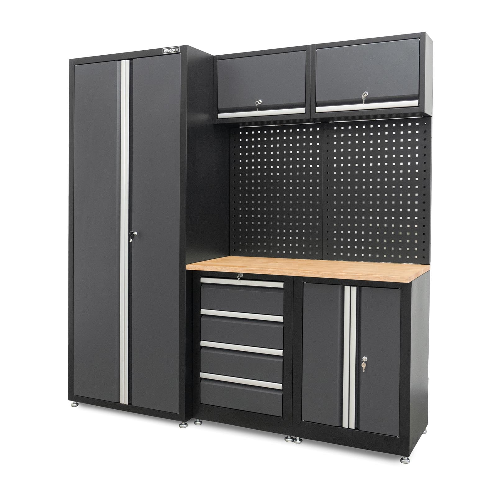 Weber Schranksystem Serie 450 8-teilig grau 