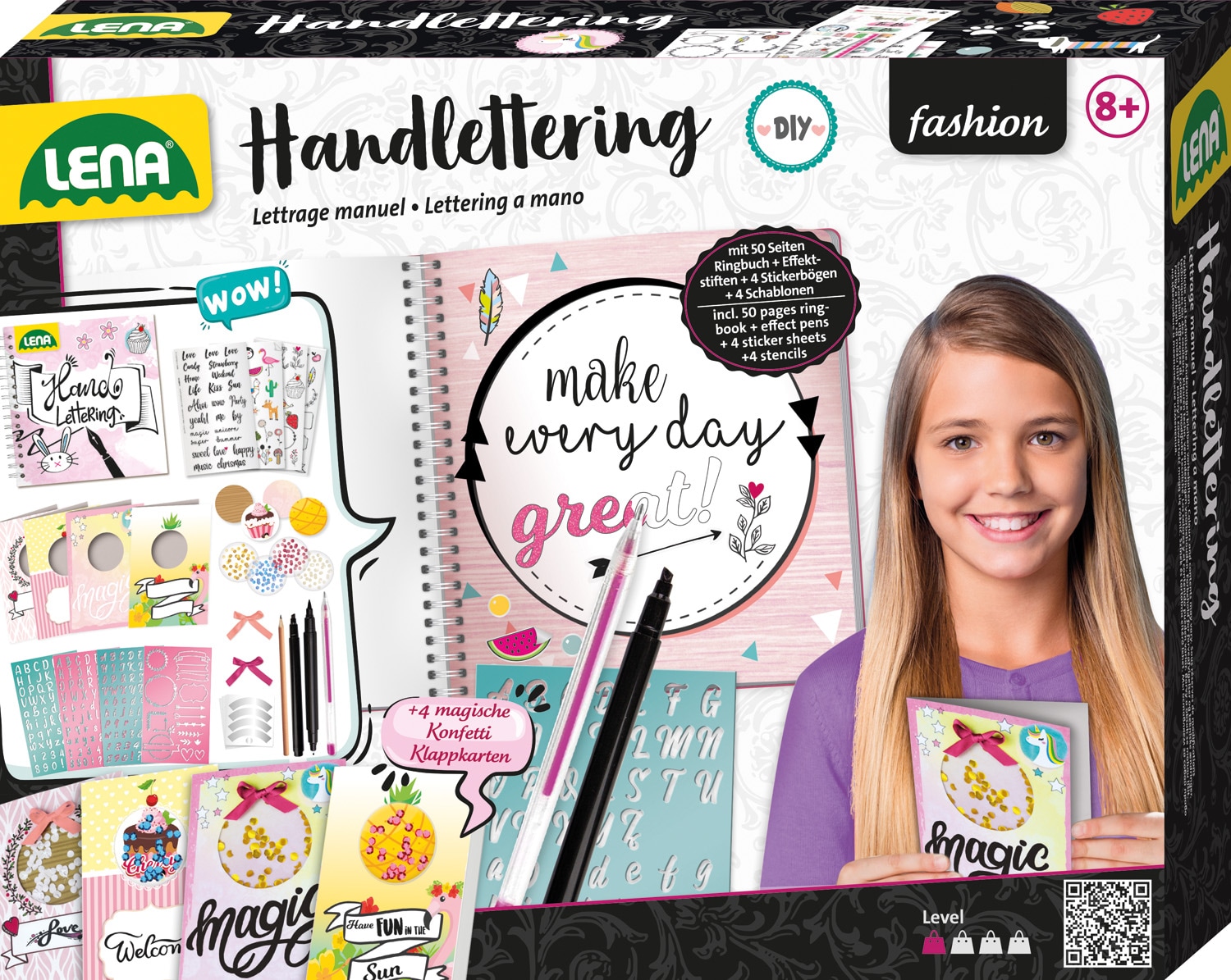 Handlettering gro&szlig;, Faltschachtel 