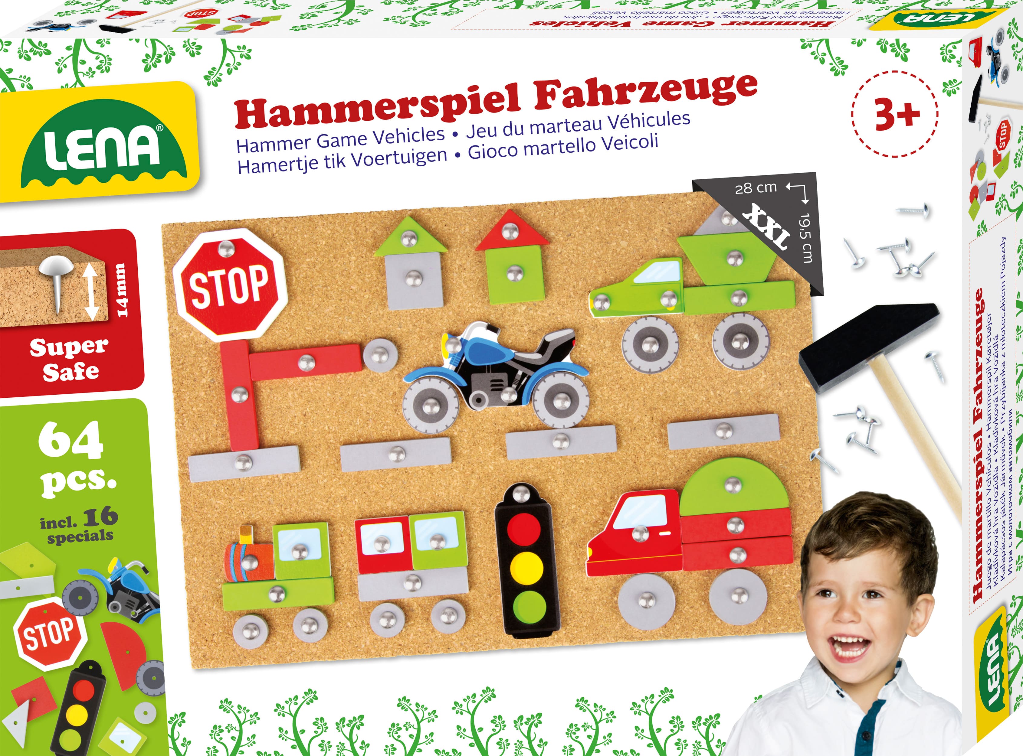Hammerspiel Fahrzeuge, Faltschachtel 