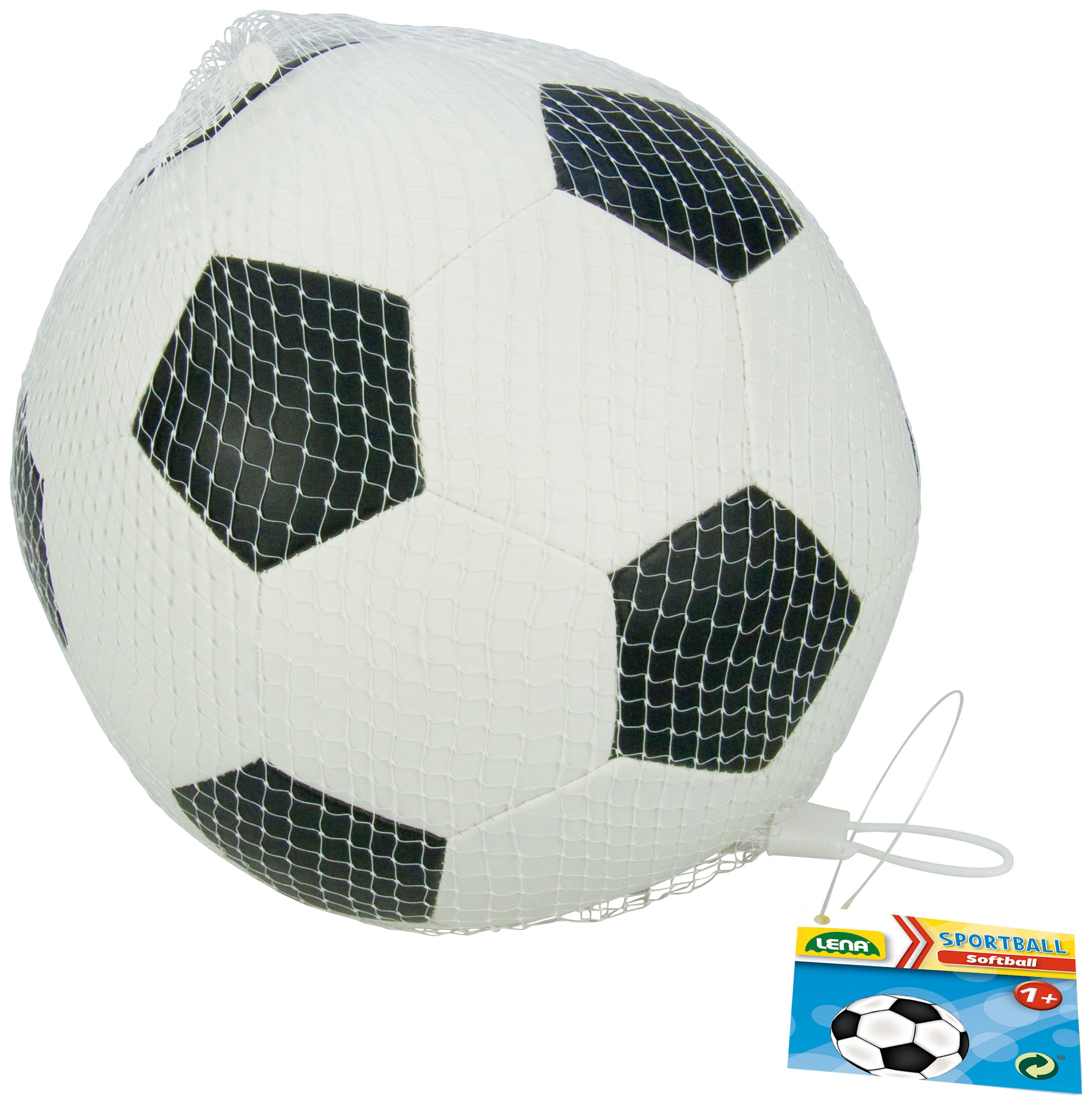 Soft-Fu&szlig;ball 18 cm, schwarz/wei&szlig; 