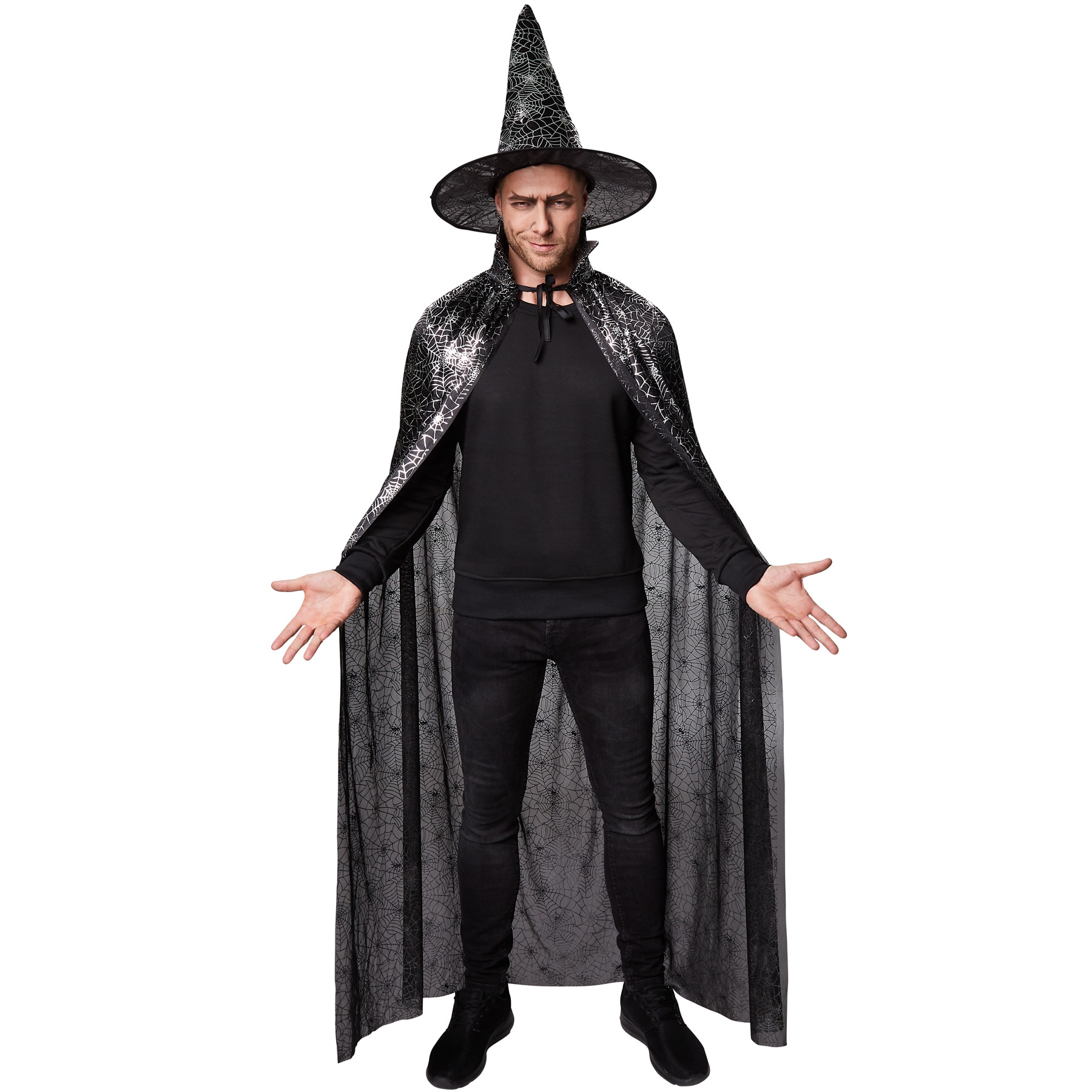 tectake&reg; Unisex Erwachsene Hut und Umhang Spinnennetz 