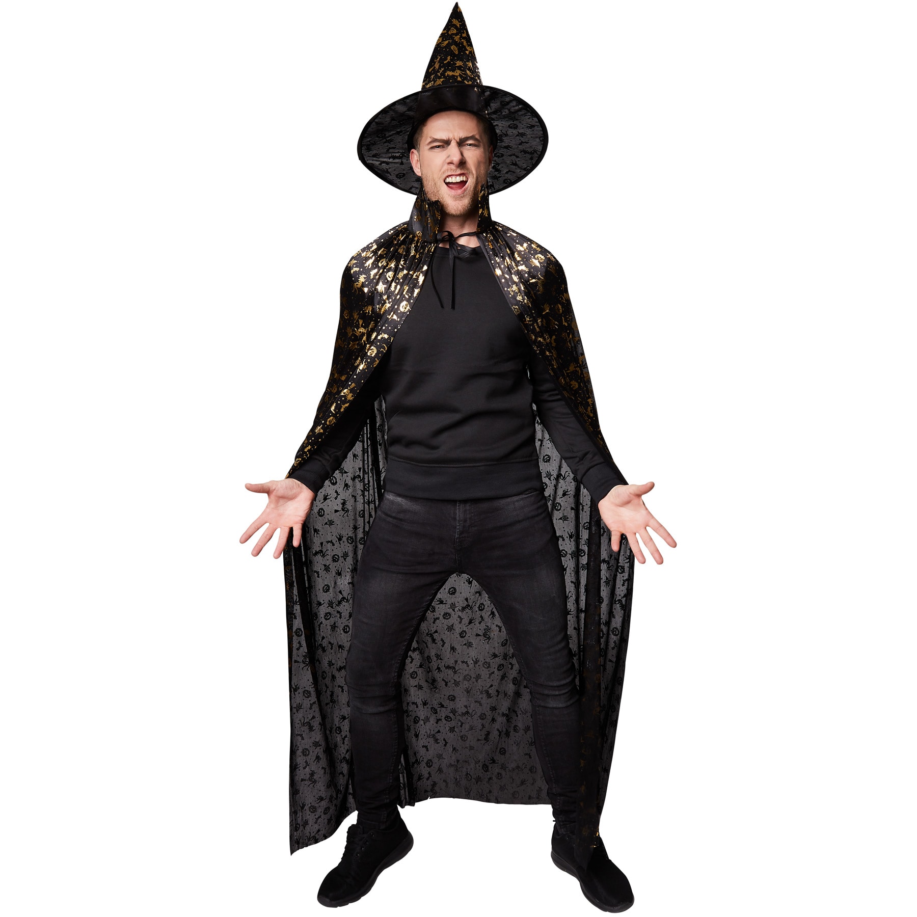 tectake&reg; Unisex Erwachsene Set Hut und Umhang Halloween 