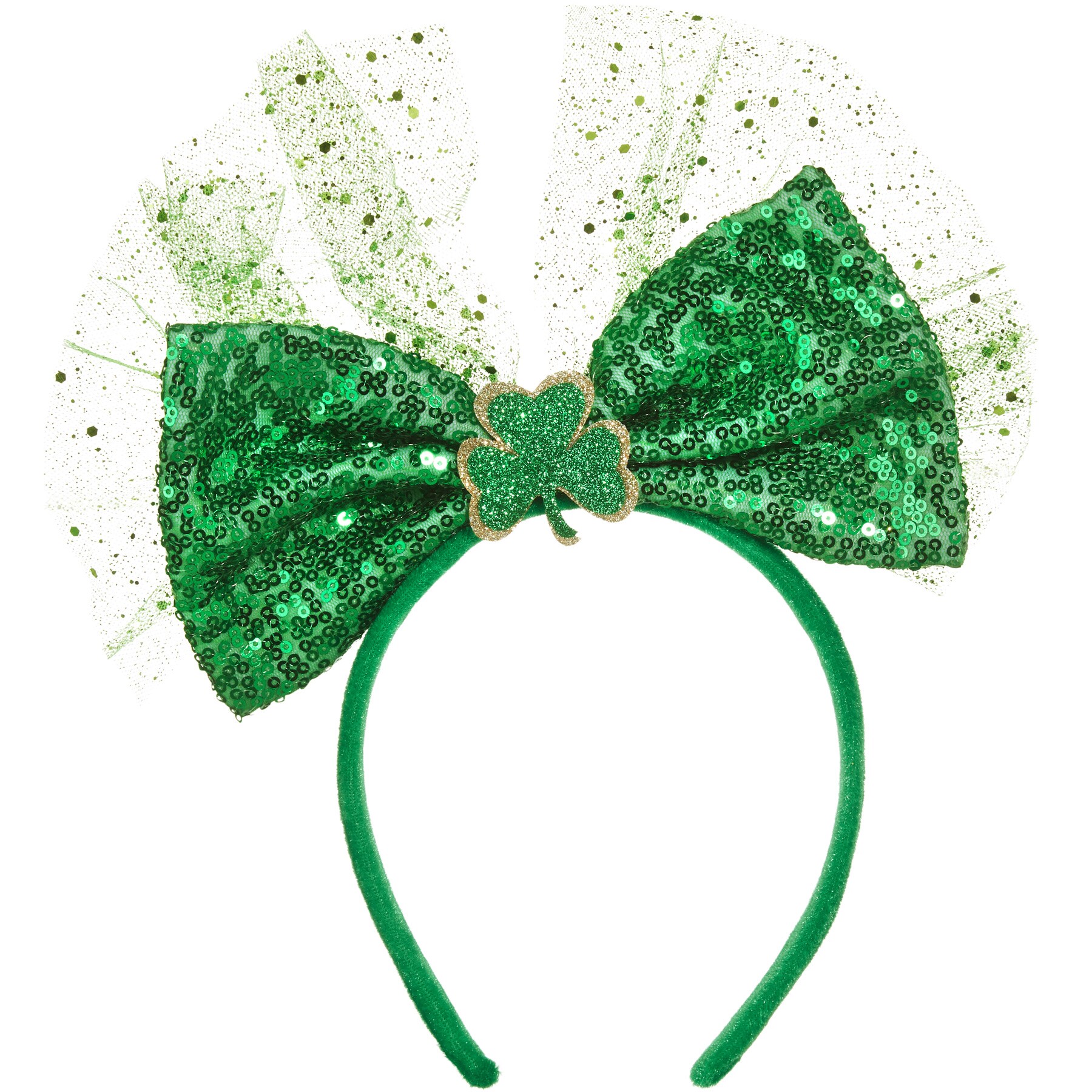 tectake&reg; St. Patrick&rsquo;s Day Kopfschmuck Schleife mit Pailletten 