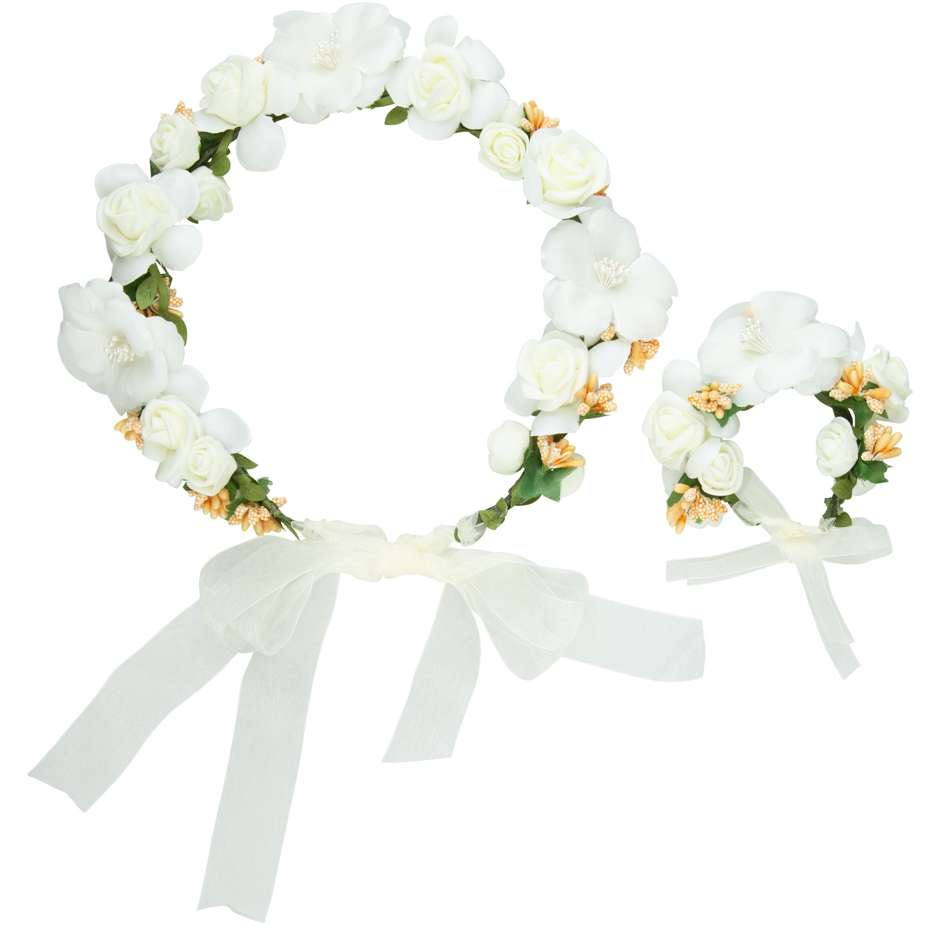 tectake&reg; Blumenkranz und Armreif Hochzeit 