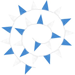 tectake® Wimpelkette blau-weiß 