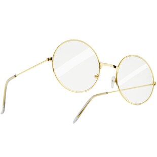 tectake® Runde Retrobrille mit goldenem Rahmen 