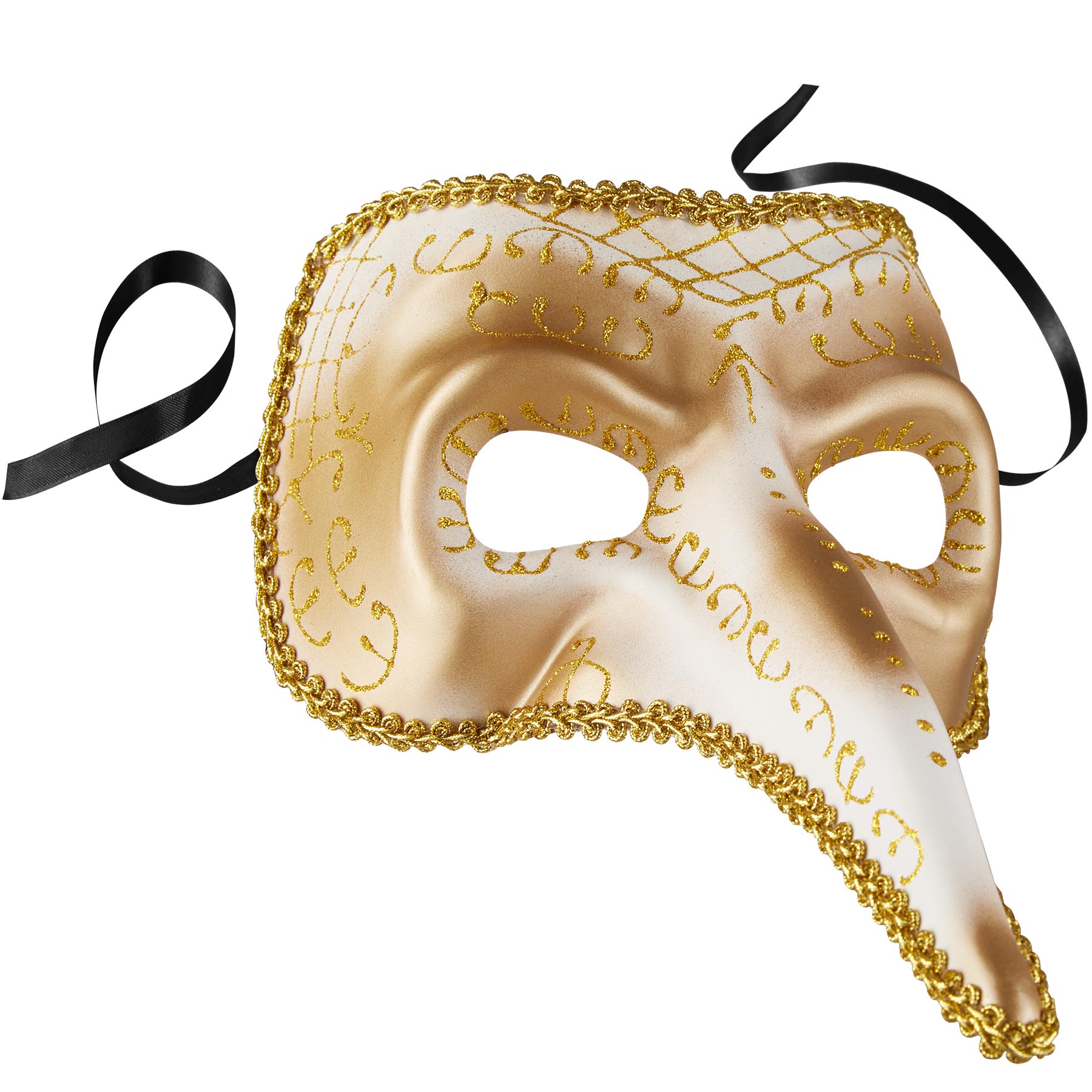 tectake&reg; Venezianische Maske mit langer Nase und Verzierungen 