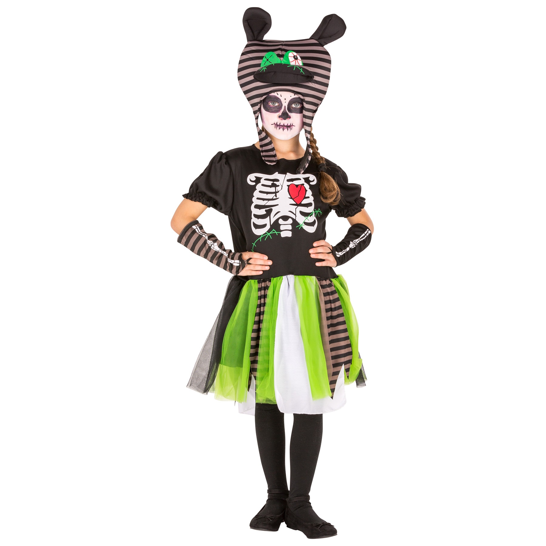 tectake&reg; Girlie Zombie Skelett Kost&uuml;m 
