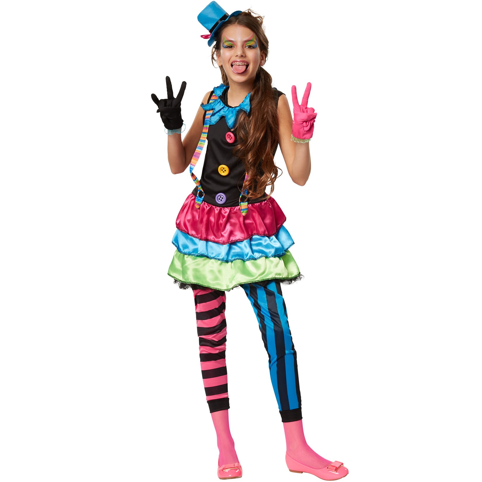 tectake Mädchenkostüm Crazy New Wave Clown