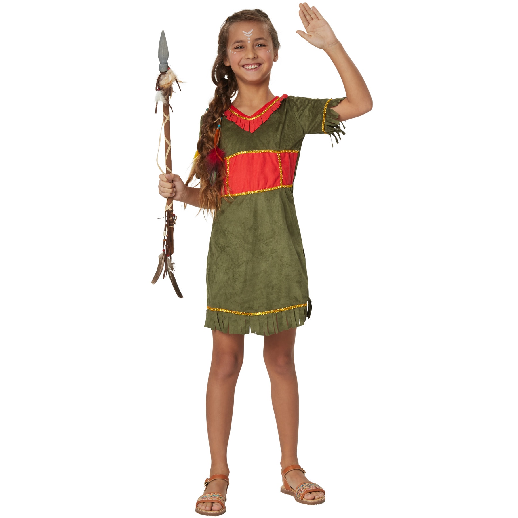 tectake&reg; M&auml;dchenkost&uuml;m Kleine Mohikanerin 