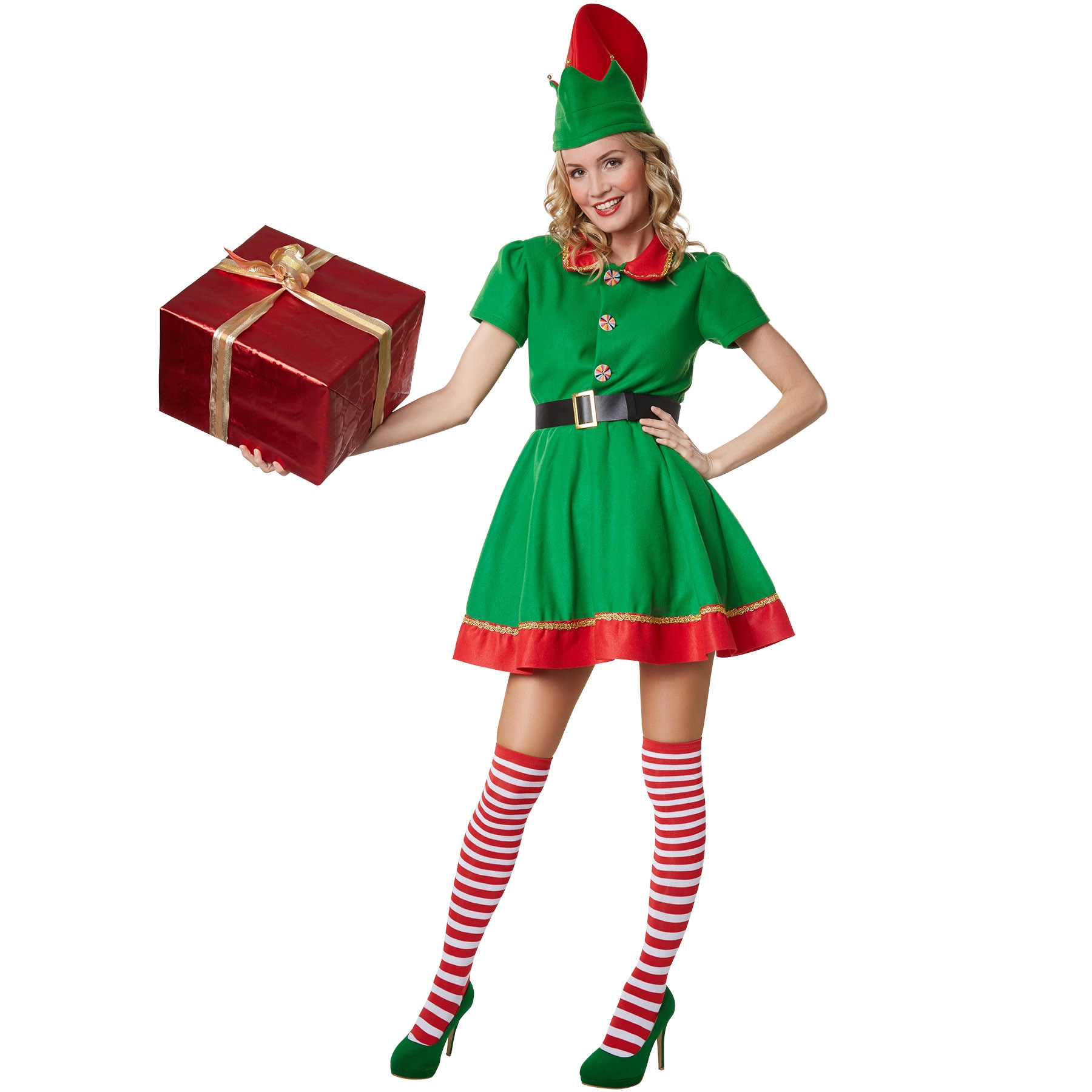 tectake&reg; Frauenkost&uuml;m Flei&szlig;ige Weihnachtselfe 