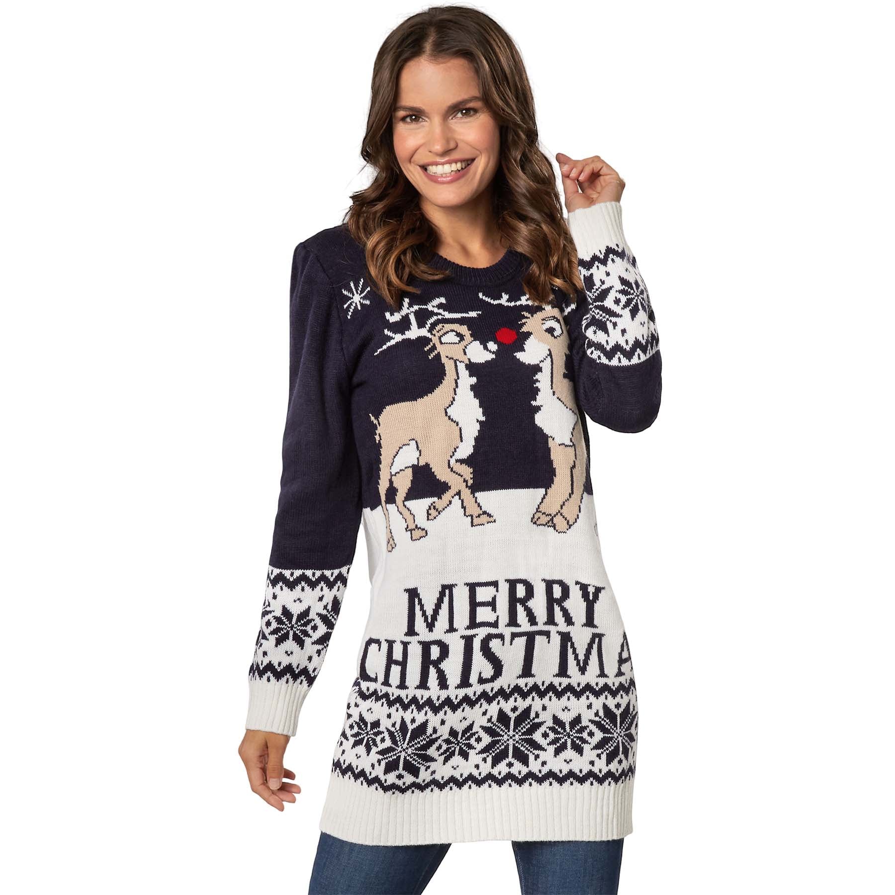 tectake&reg; Weihnachtspullover Merry Christmas f&uuml;r Frauen 