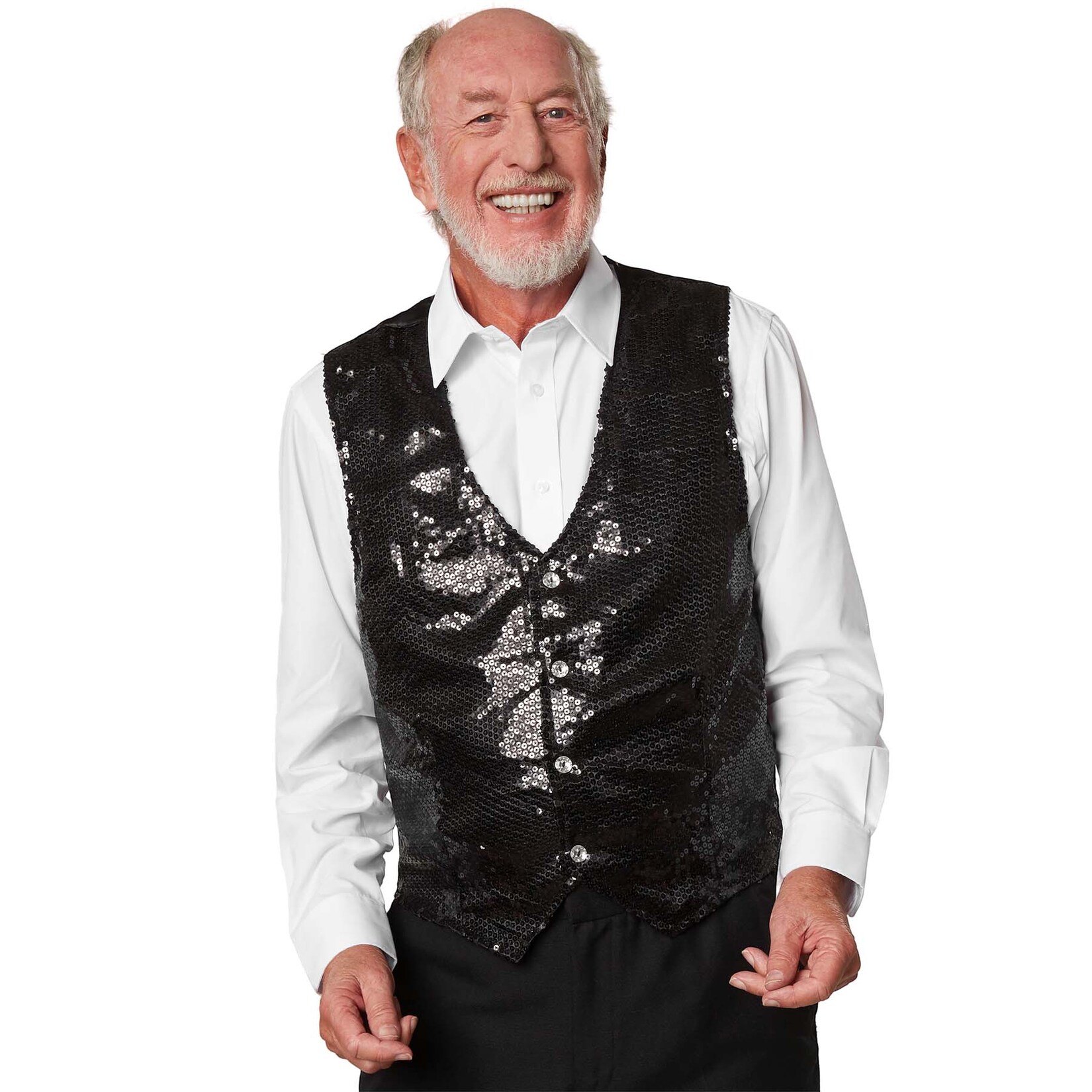 tectake® Pailletten-Weste Herren