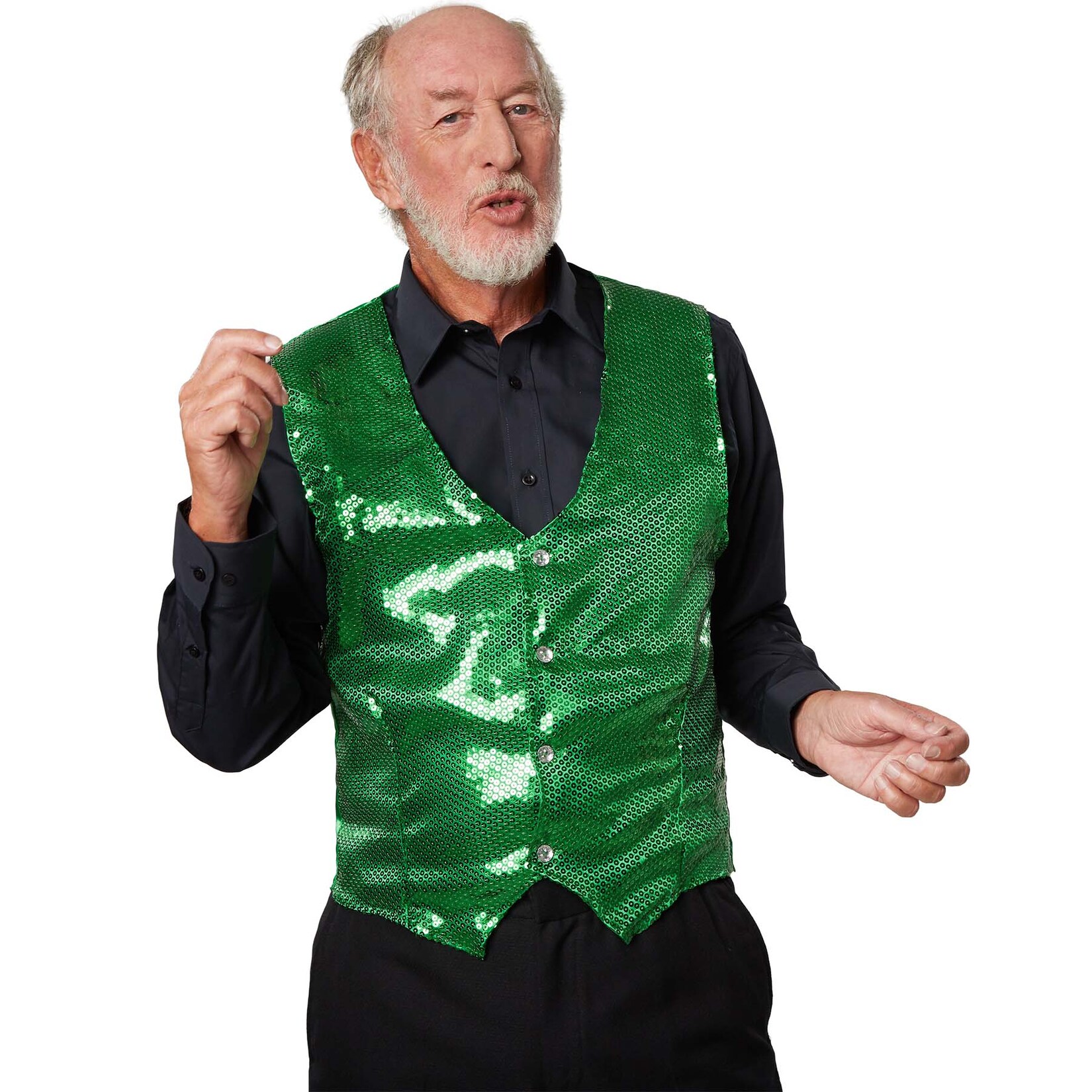 tectake® Pailletten-Weste Herren