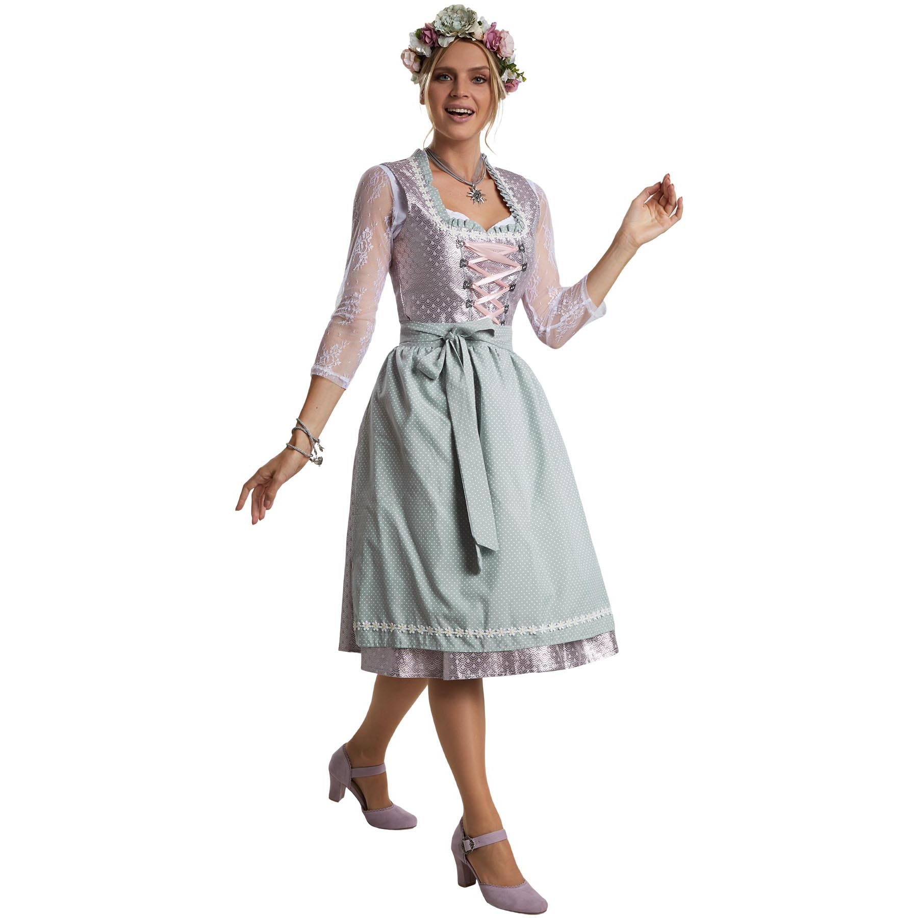 tectake&reg; Frauenkost&uuml;m Midi-Dirndl Oberammergau Modell 2 