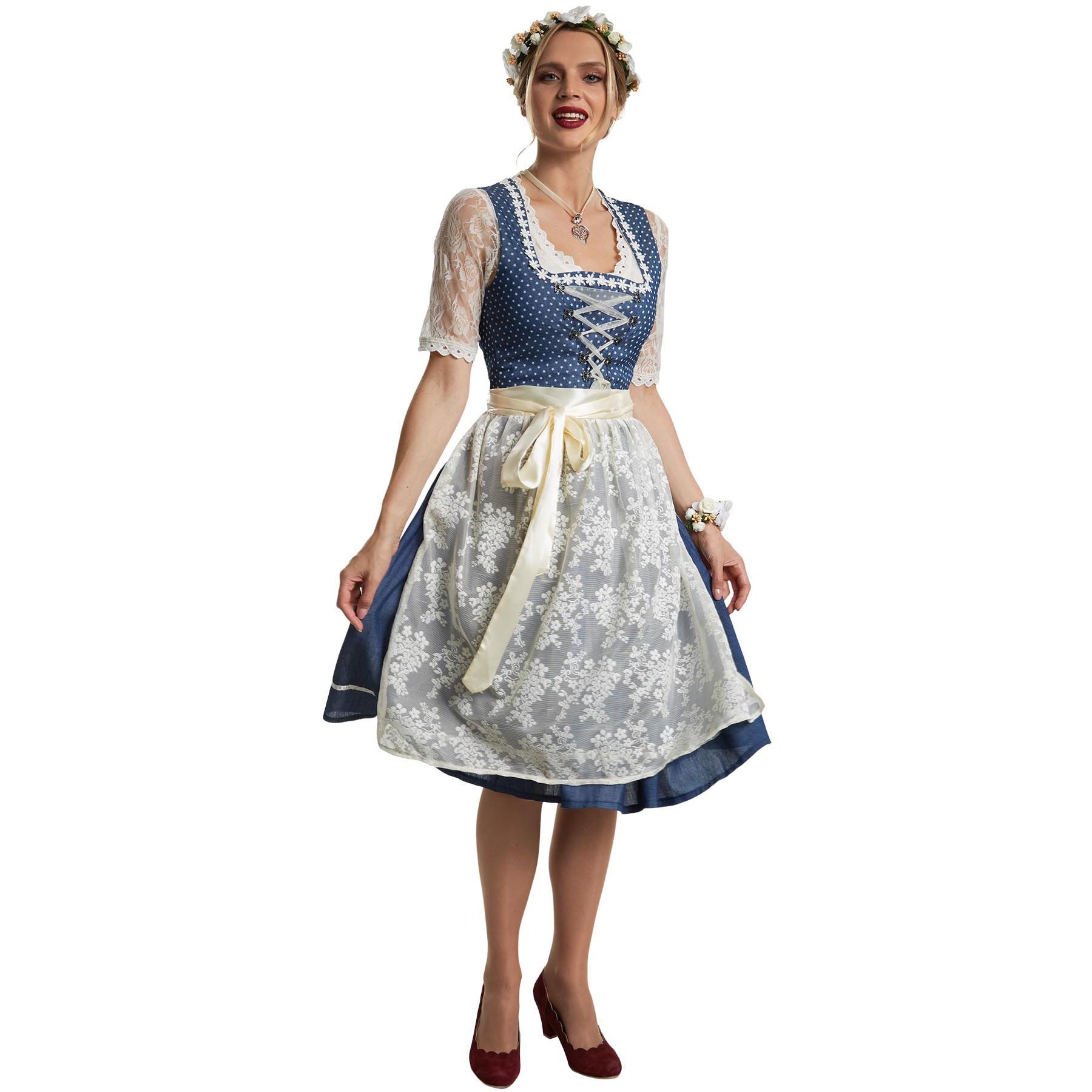 tectake&reg; Frauenkost&uuml;m Midi-Dirndl Kleinwalsertal Modell 2 
