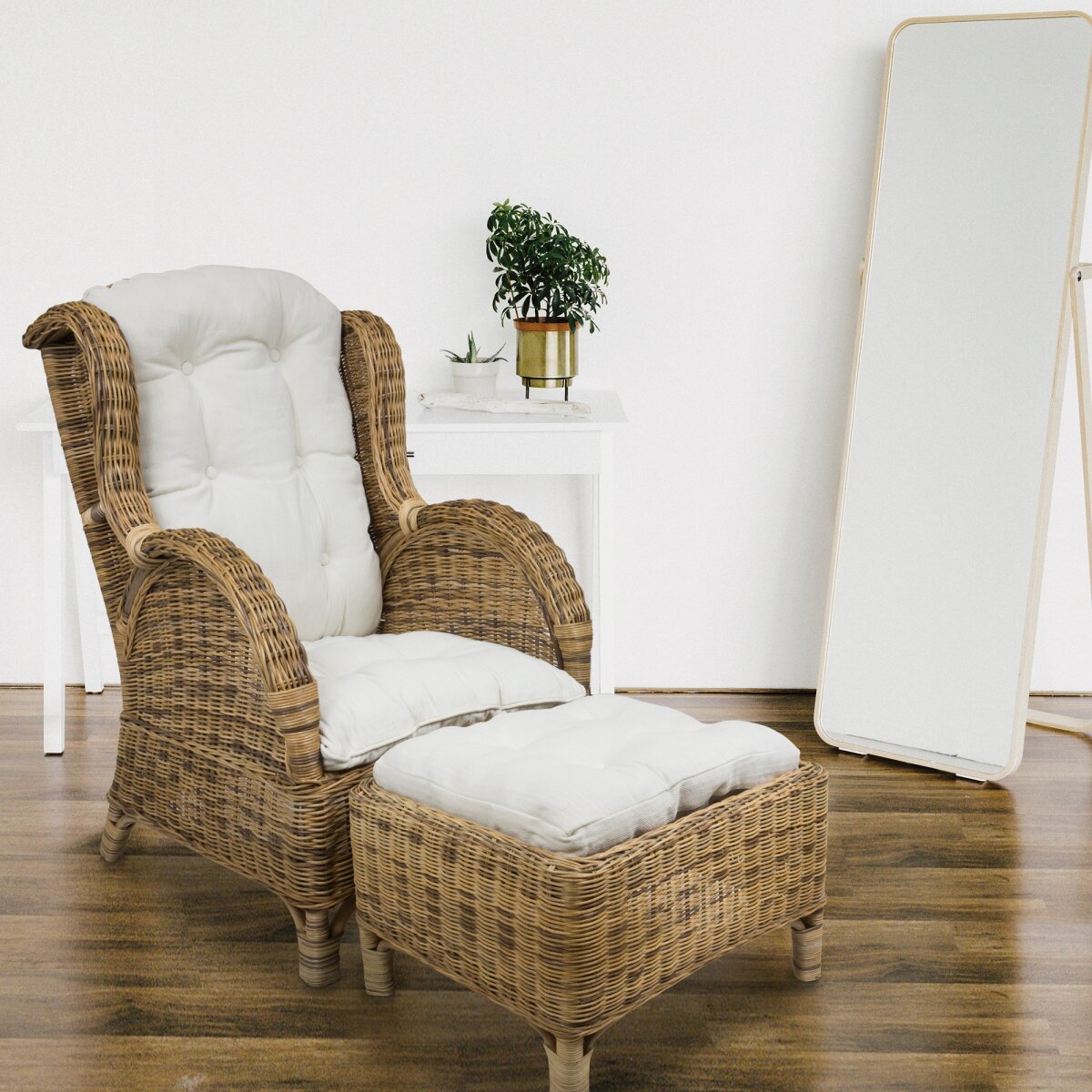 Sedex Ohrensessel mit Hocker dago-Honig 