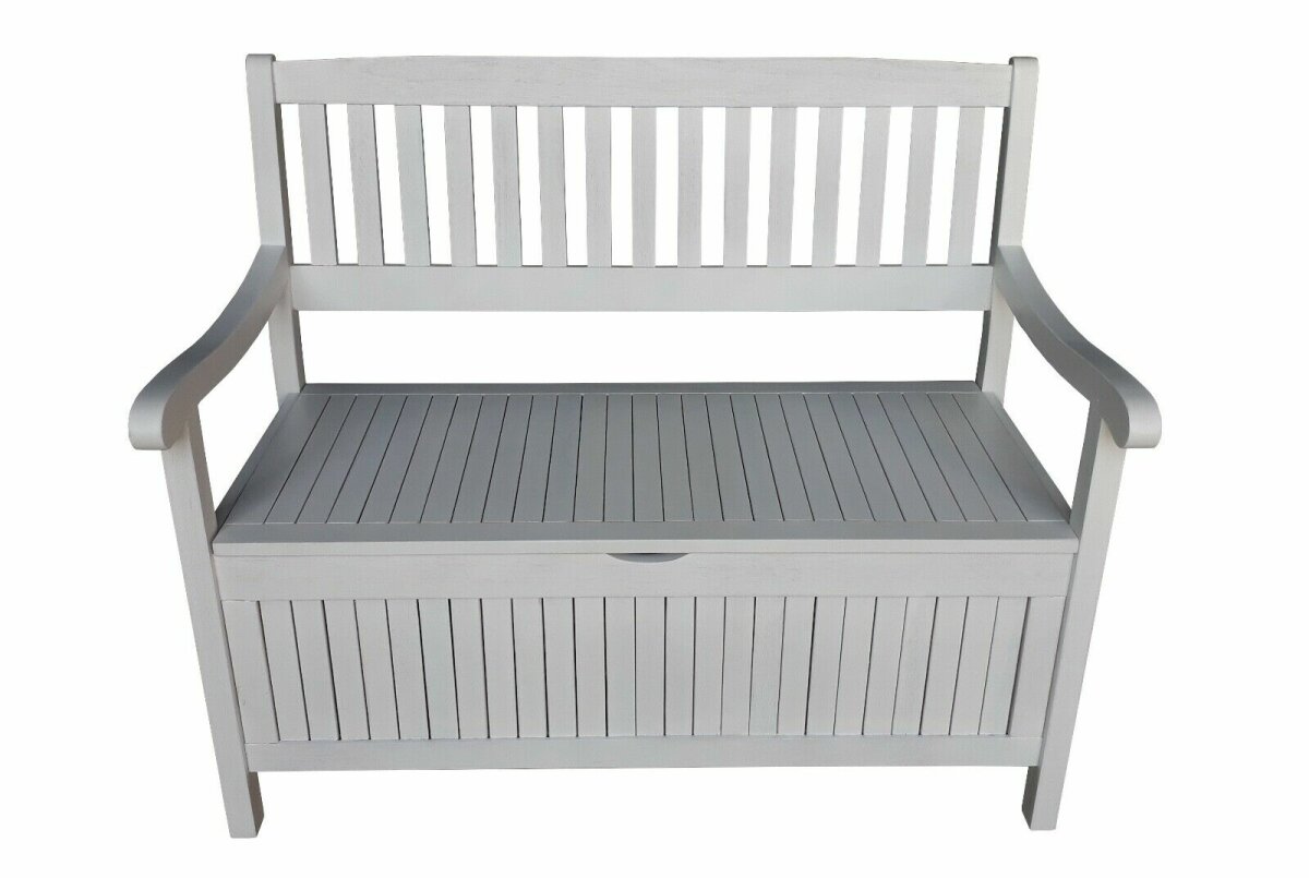 Sedex Truhenbank Greena 2er Sitz wei&szlig; gewischt 