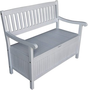 Sedex Truhenbank Greena 3er Sitz weiß gewischt 