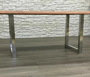 Sedex SPU Esstisch mit U-untergestell 220x100 cm Stahl verchromt/natur 