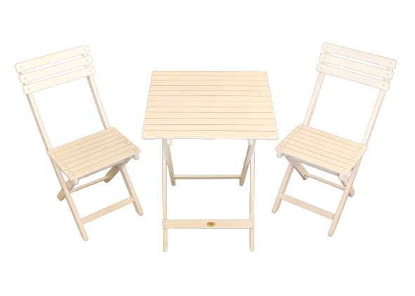 Sedex Gartenset Bistro 3 teilig wei&szlig; gewischt 