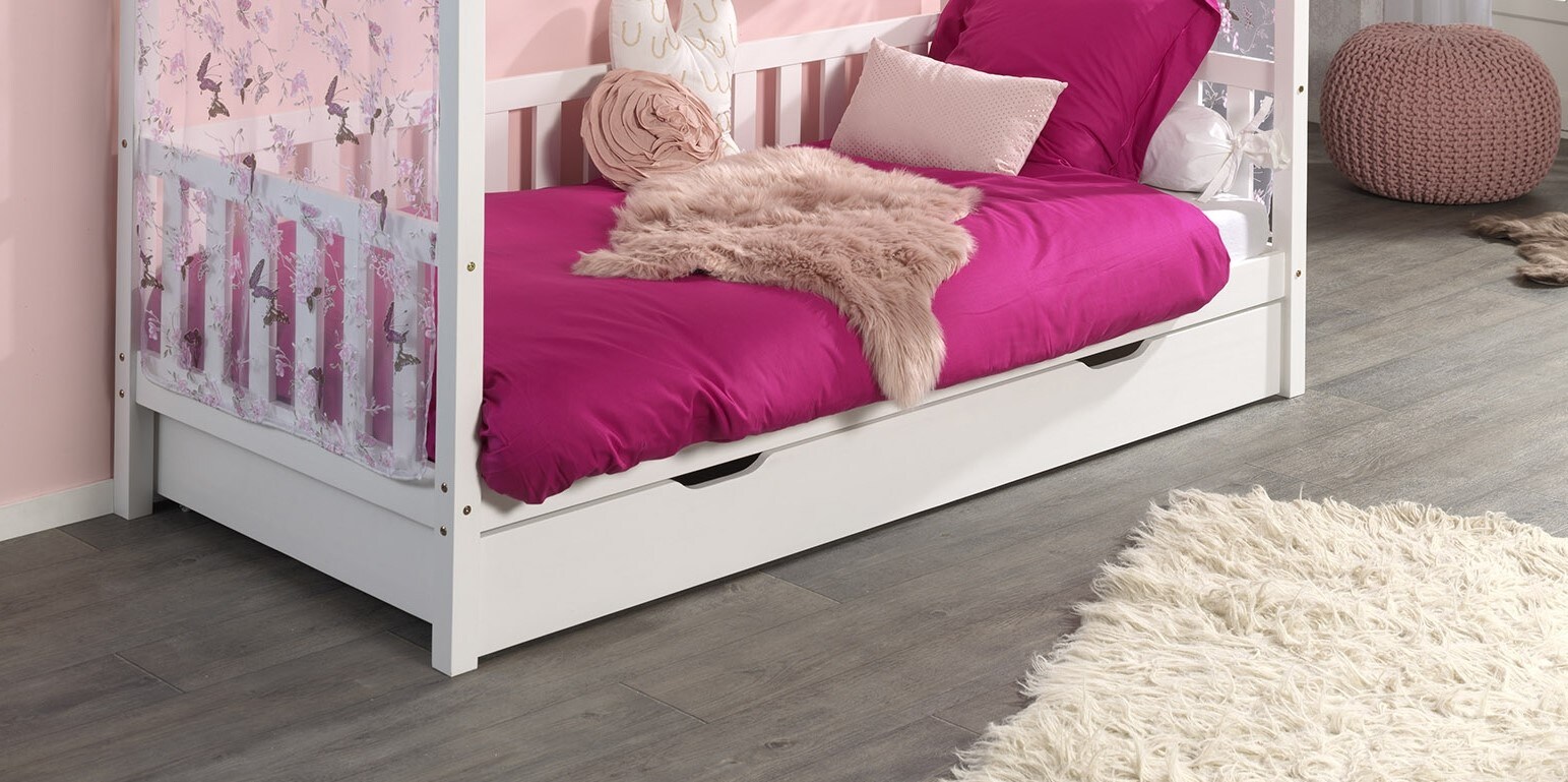 Bettschublade f&uuml;r Hausbett Serie Dallas Fa. Vipack, 90 x 190 cm, Wei&szlig; 