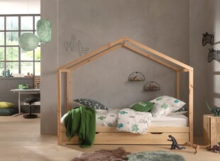 Dallas 3 Hausbett 90 x 200 cm Liegefläche inkl. Bettschublade, Natur 