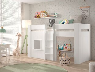 RENO halbhohes Spielbett 90 x 200 cm Liegefläche, Weiß 