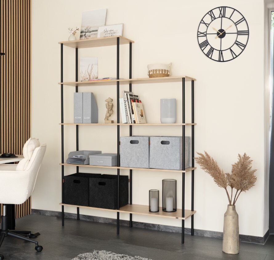 HOME DELUXE Regal INDU Light Oak 140 x 35 x 196 cm - versch. Ausf&uuml;hrungen 