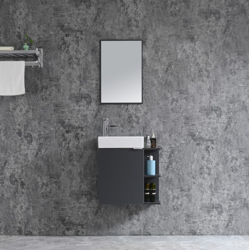 Sanotechnik Cloud 55x60cm grau Unterschrank + WT + Spiegel - versch. Auf&uuml;hrungen 